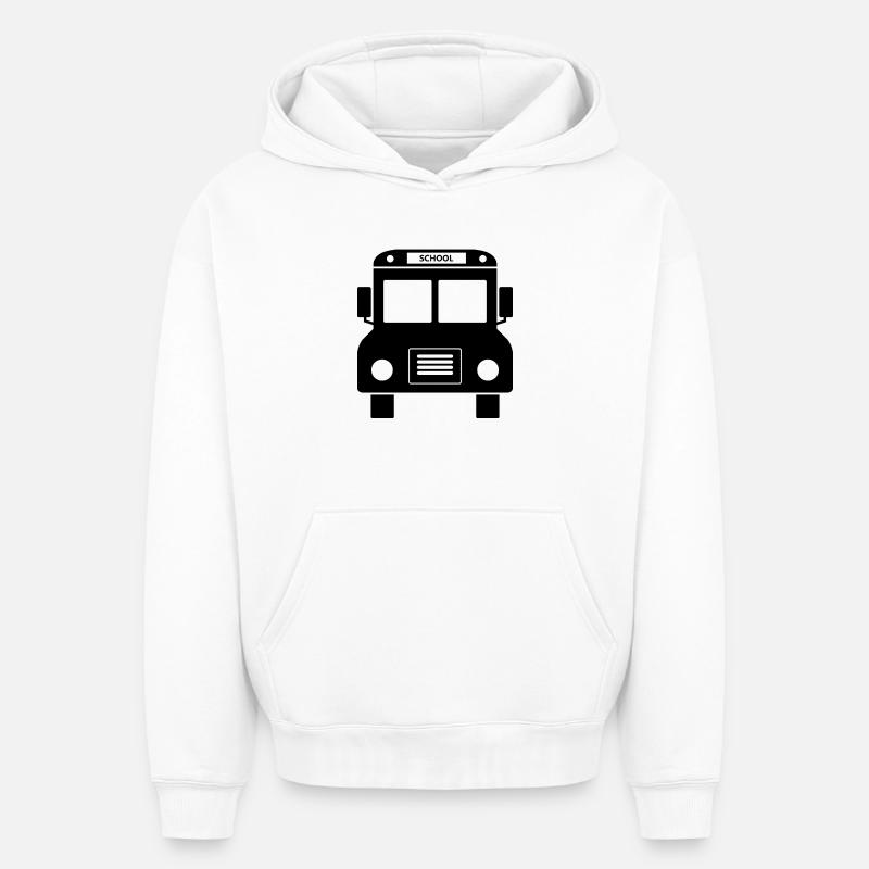 Devant du bus scolaire - Sweat à capuche unisexe oversize épais SPREAD - blanc