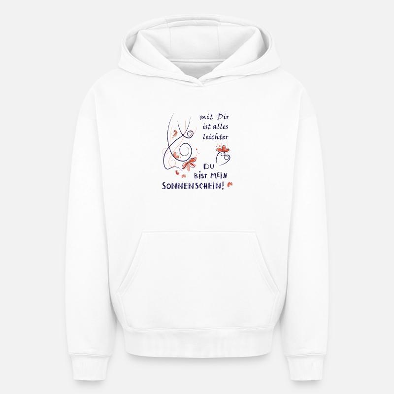 Tu es mon rayon de soleil - Sweat à capuche unisexe oversize épais SPREAD - blanc