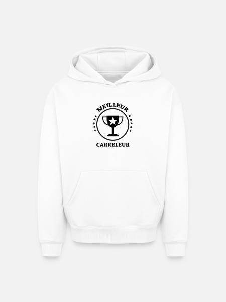 Best Tiler - Oversized Heavyweight Unisex Hoodie - white