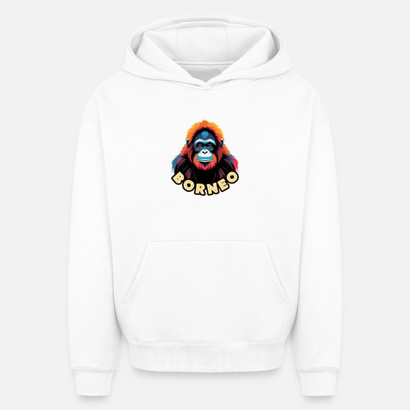 Borneo - Sweat à capuche unisexe oversize épais SPREAD - blanc