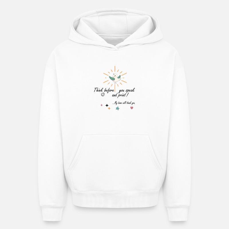 Penser - Sweat à capuche unisexe oversize épais SPREAD - blanc