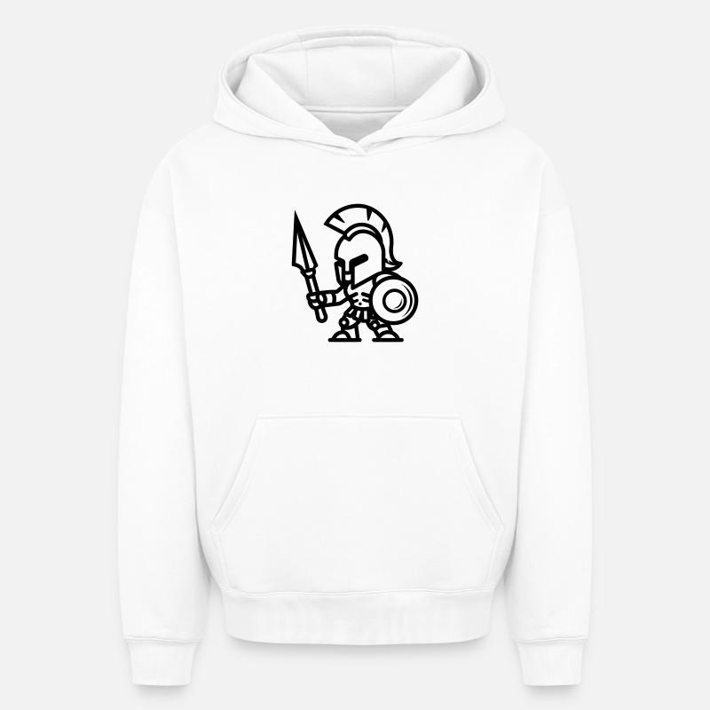 spartan - Sweat à capuche unisexe oversize épais SPREAD - blanc