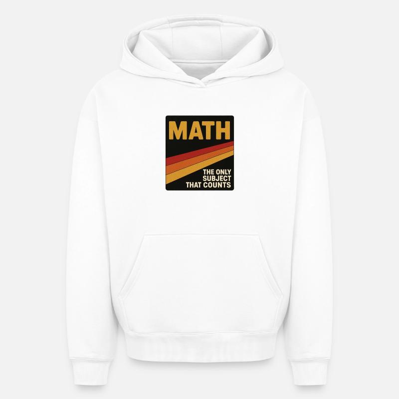 Retro Math Counts Poster - Sweat à capuche unisexe oversize épais SPREAD - blanc