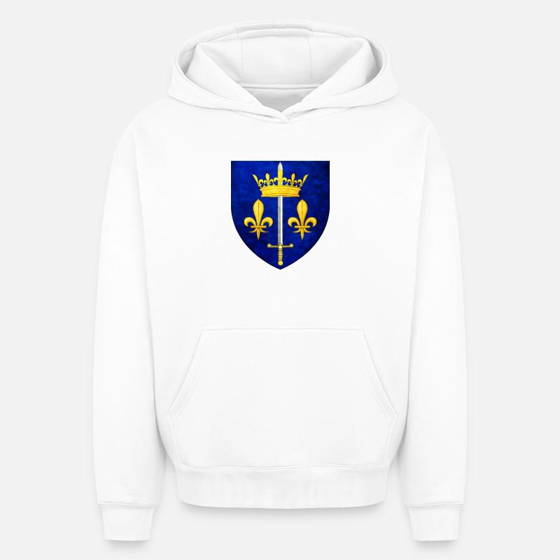 Blason Jeanne D Arc - Sweat à capuche unisexe oversize épais SPREAD - blanc