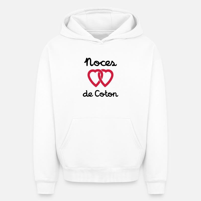 Noces de Coton - Sweat à capuche unisexe oversize épais SPREAD - blanc