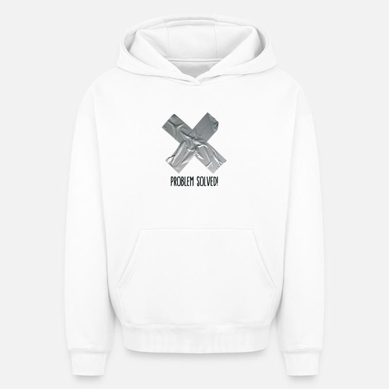 Problem Solved Duct tape - Oversized Heavyweight Unisex Hoodie - Weiß
