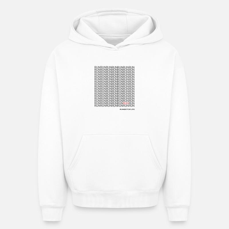 coureur - Sweat à capuche unisexe oversize épais SPREAD - blanc