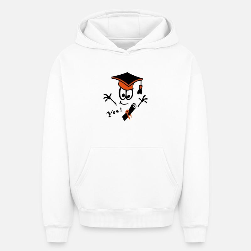 Doktorhut Studium Schule Comic Yes - Oversized Heavyweight Unisex Hoodie - Weiß