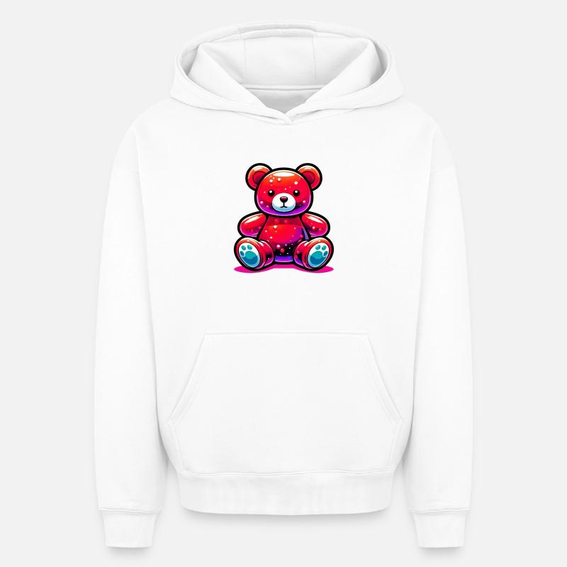 Ours - Sweat à capuche unisexe oversize épais SPREAD - blanc