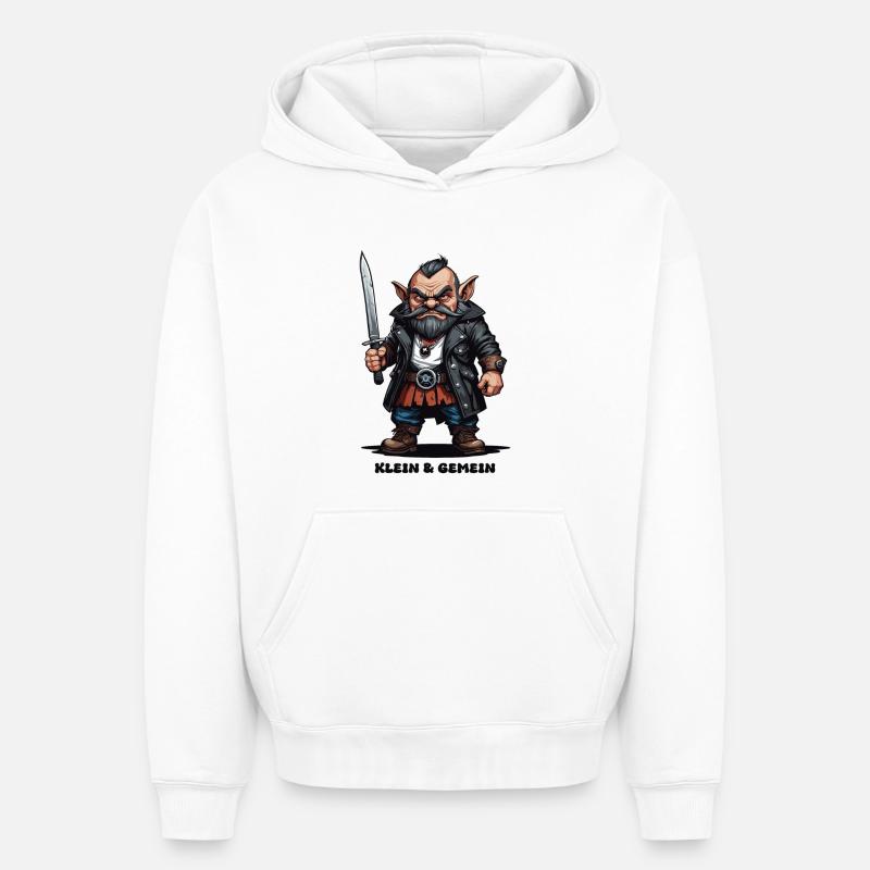 Petit nain maléfique - Sweat à capuche unisexe oversize épais SPREAD - blanc