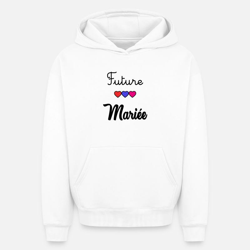 FUTURE MARIEE - Sweat à capuche unisexe oversize épais SPREAD - blanc