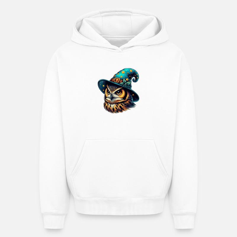Zauberer Eule - Oversized Heavyweight Unisex Hoodie - Weiß