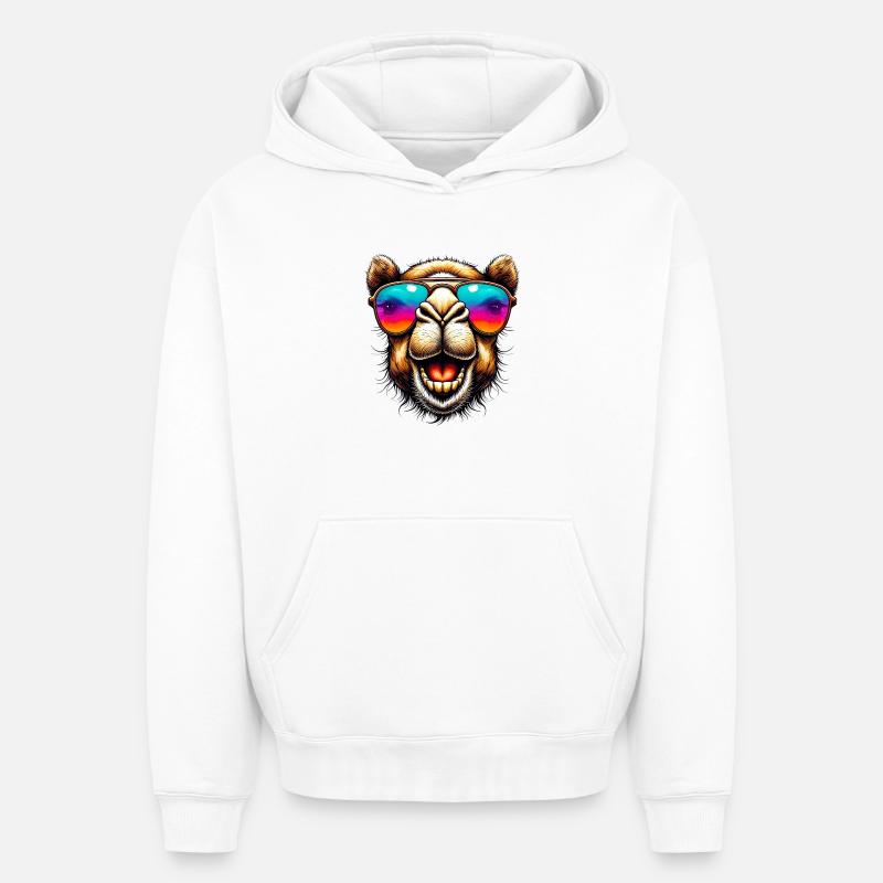 Chameau - Sweat à capuche unisexe oversize épais SPREAD - blanc