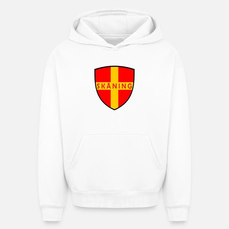 Scanie - Sweat à capuche unisexe oversize épais SPREAD - blanc
