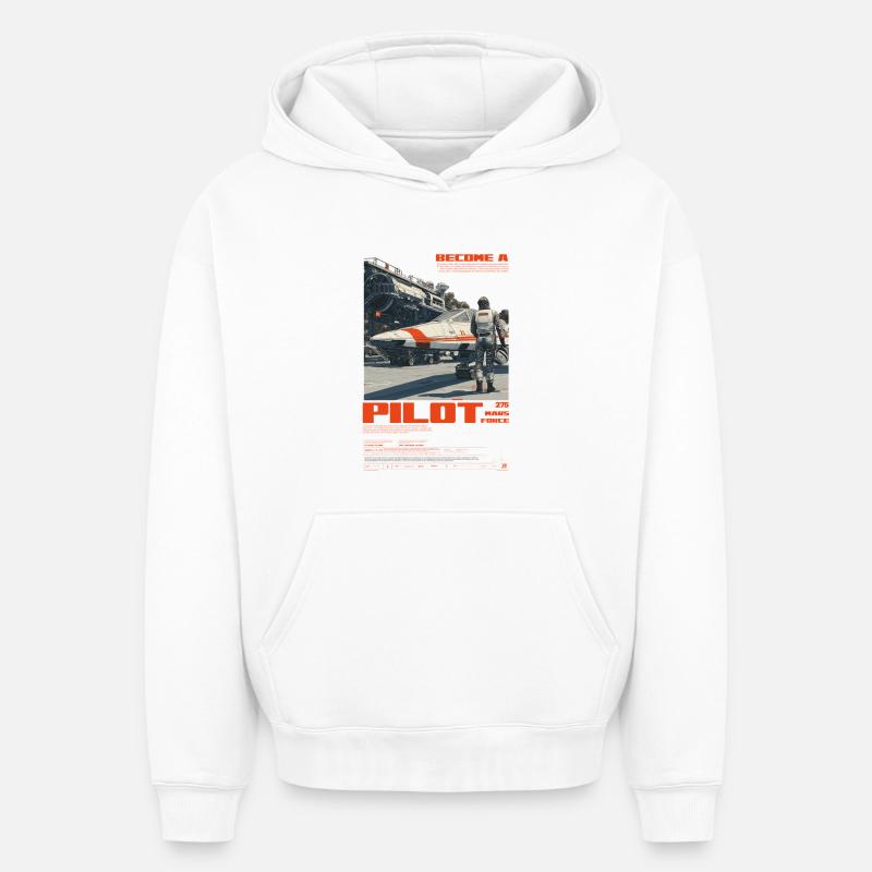 PILOTE MARTIEN - Sweat à capuche unisexe oversize épais SPREAD - blanc