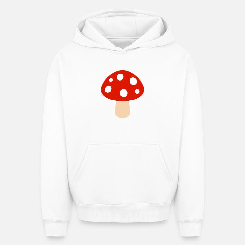 champignon - Sweat à capuche unisexe oversize épais SPREAD - blanc