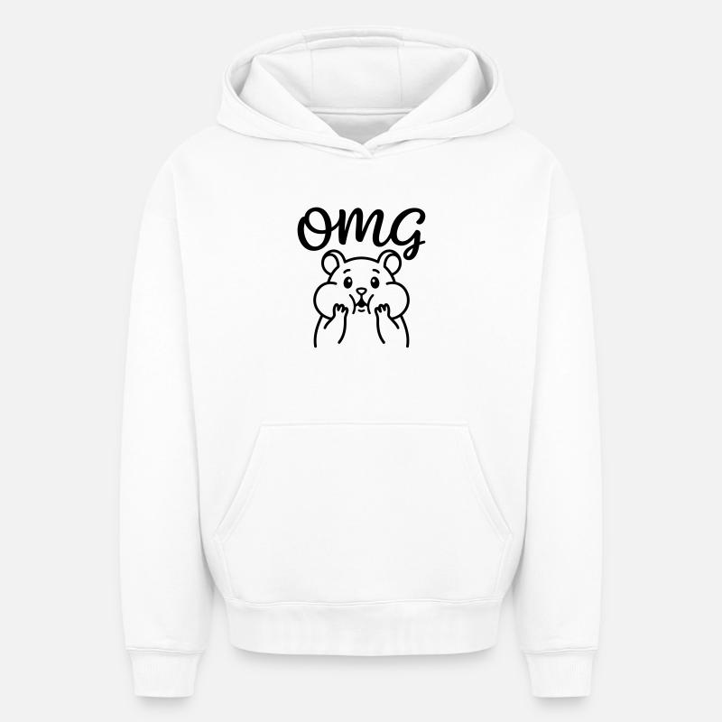 Oh mon dieu - Sweat à capuche unisexe oversize épais SPREAD - blanc