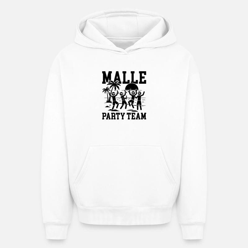 Vacances de l’équipe Malle Party - Sweat à capuche unisexe oversize épais SPREAD - blanc