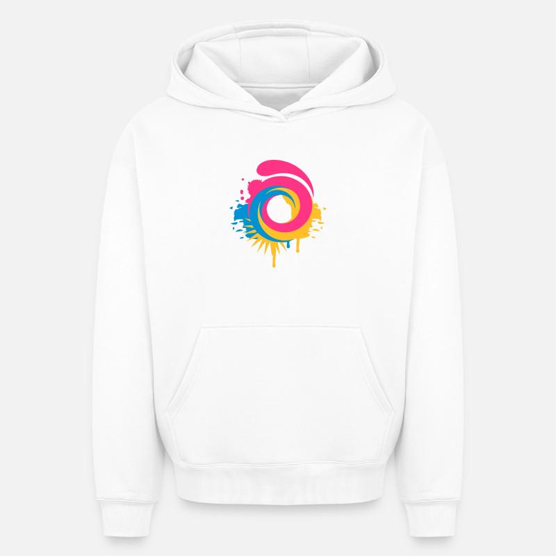 Un graffiti vortex - Sweat à capuche unisexe oversize épais SPREAD - blanc