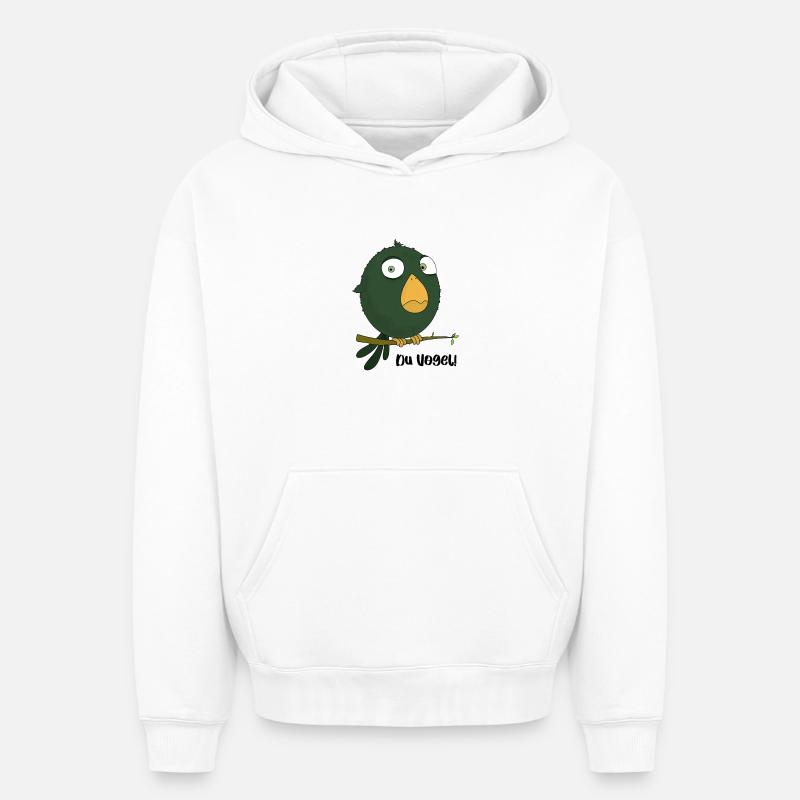 Vous oiseau - Sweat à capuche unisexe oversize épais SPREAD - blanc