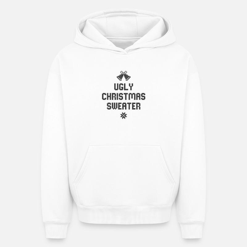 Pull de Noël moche - Sweat à capuche unisexe oversize épais SPREAD - blanc