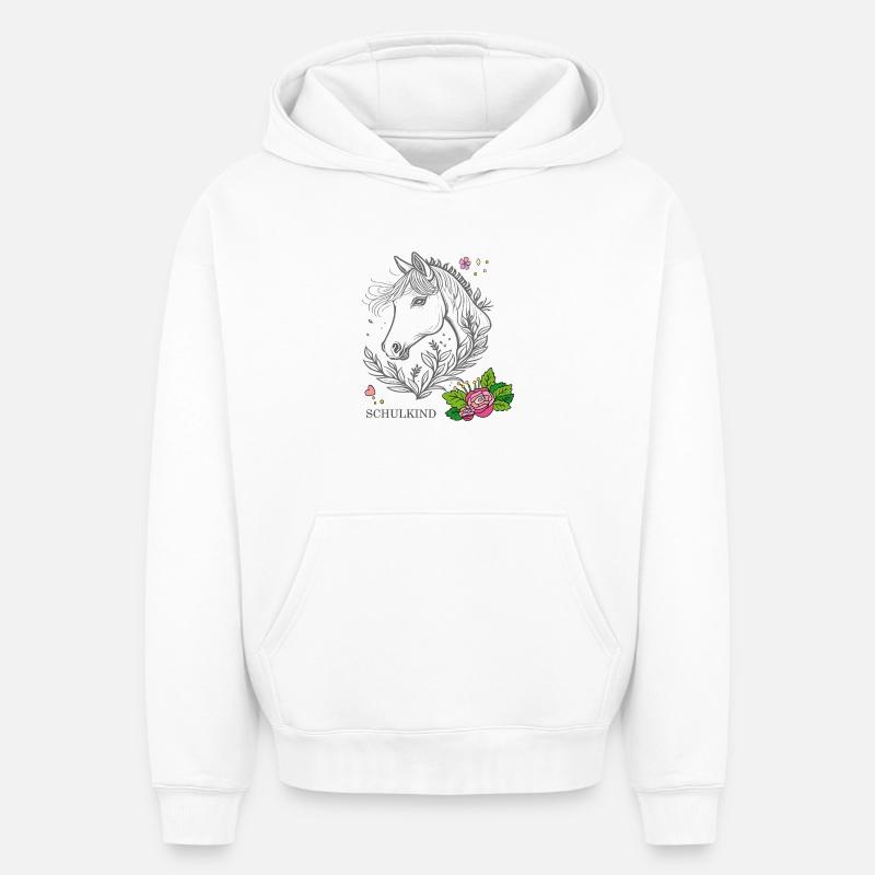 Écolier - Sweat à capuche unisexe oversize épais SPREAD - blanc
