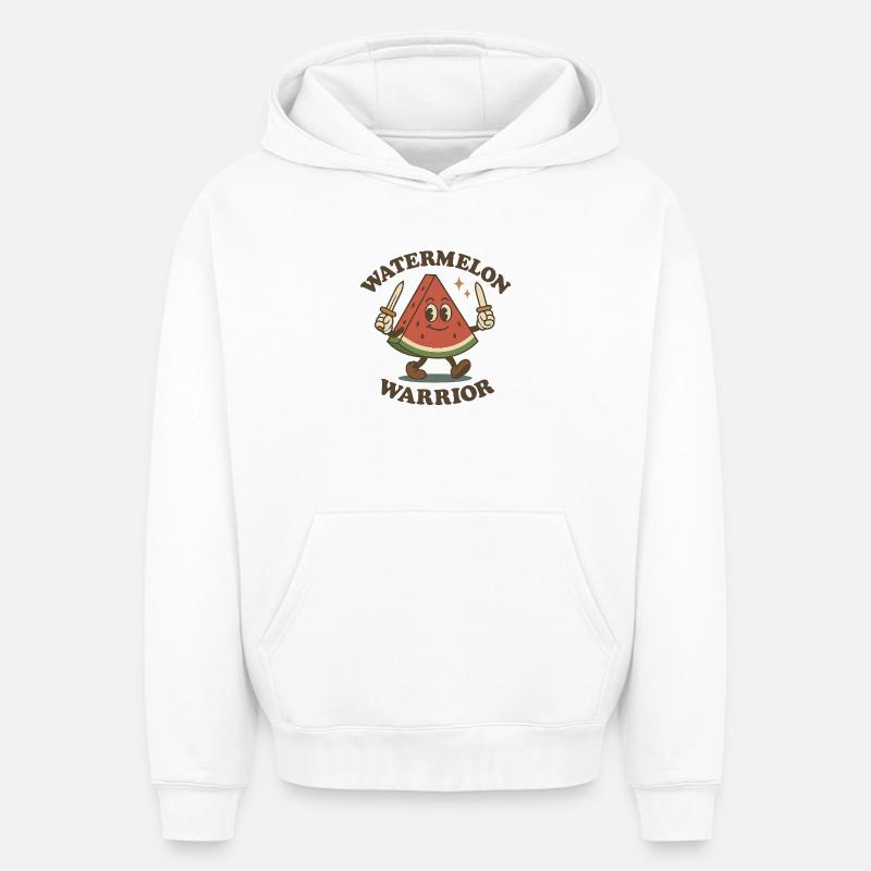 Guerrier pastèque - Sweat à capuche unisexe oversize épais SPREAD - blanc