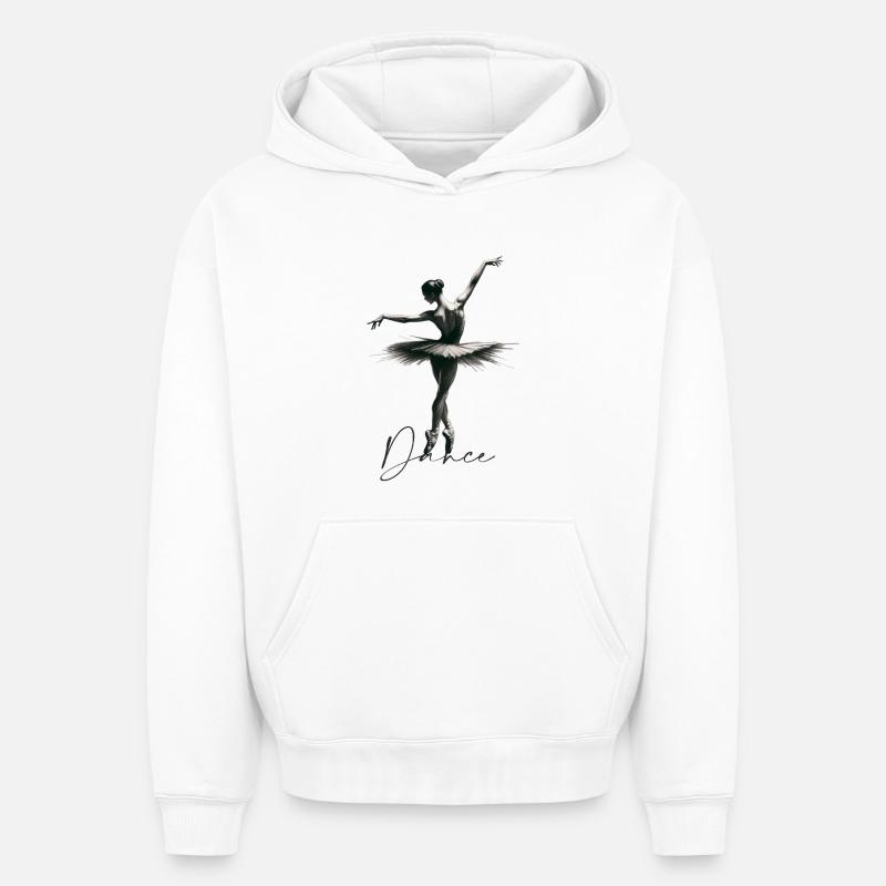 Danseur - Sweat à capuche unisexe oversize épais SPREAD - blanc