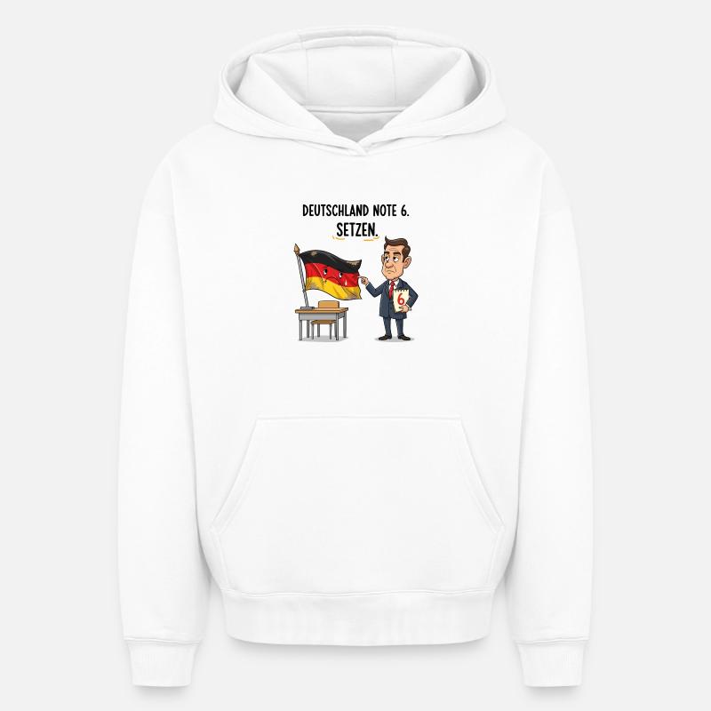 Allemagne 6e année - Sweat à capuche unisexe oversize épais SPREAD - blanc