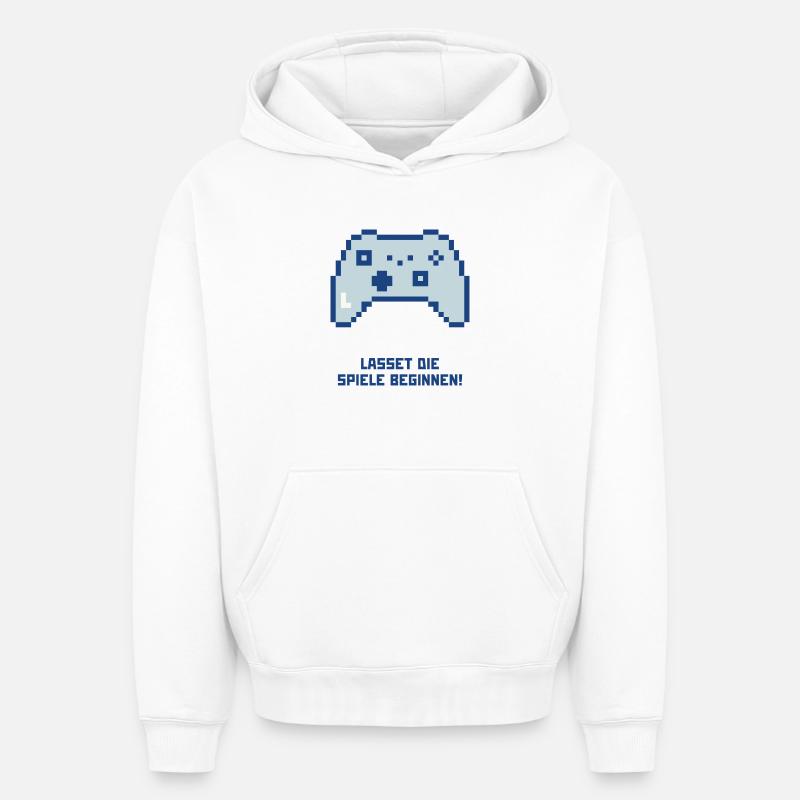 Que les jeux commencent - Sweat à capuche unisexe oversize épais SPREAD - blanc