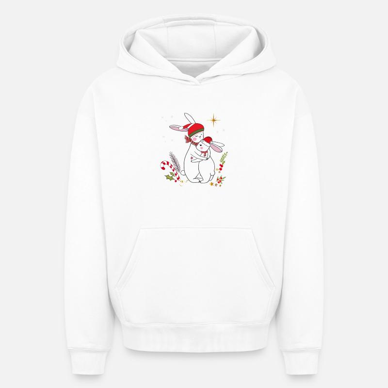 Avent - Sweat à capuche unisexe oversize épais SPREAD - blanc