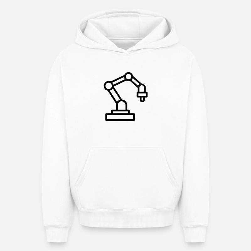 bras robotique - Sweat à capuche unisexe oversize épais SPREAD - blanc