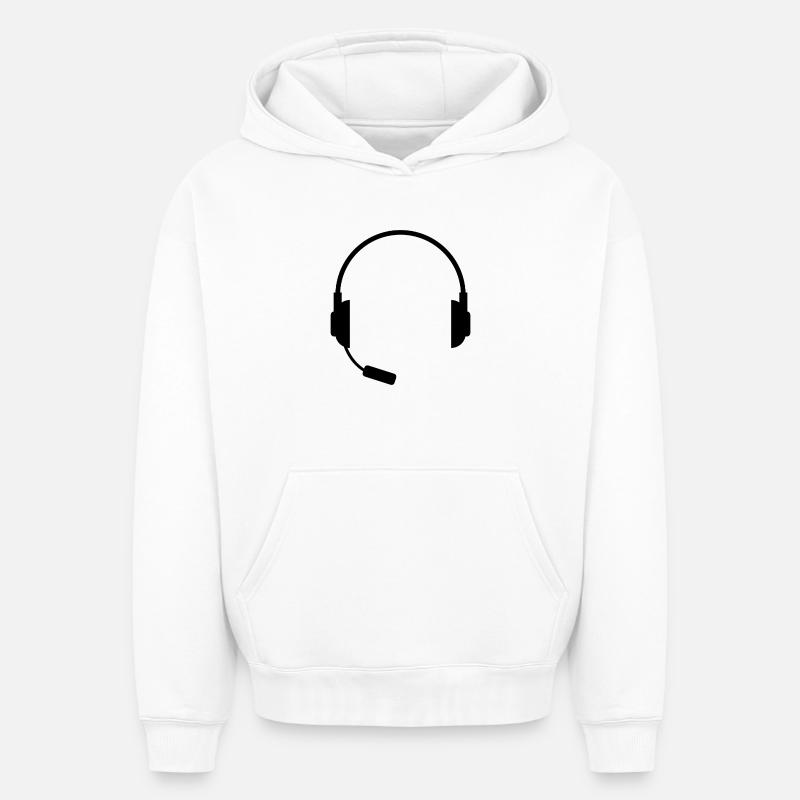 Casque avec micro - Sweat à capuche unisexe oversize épais SPREAD - blanc