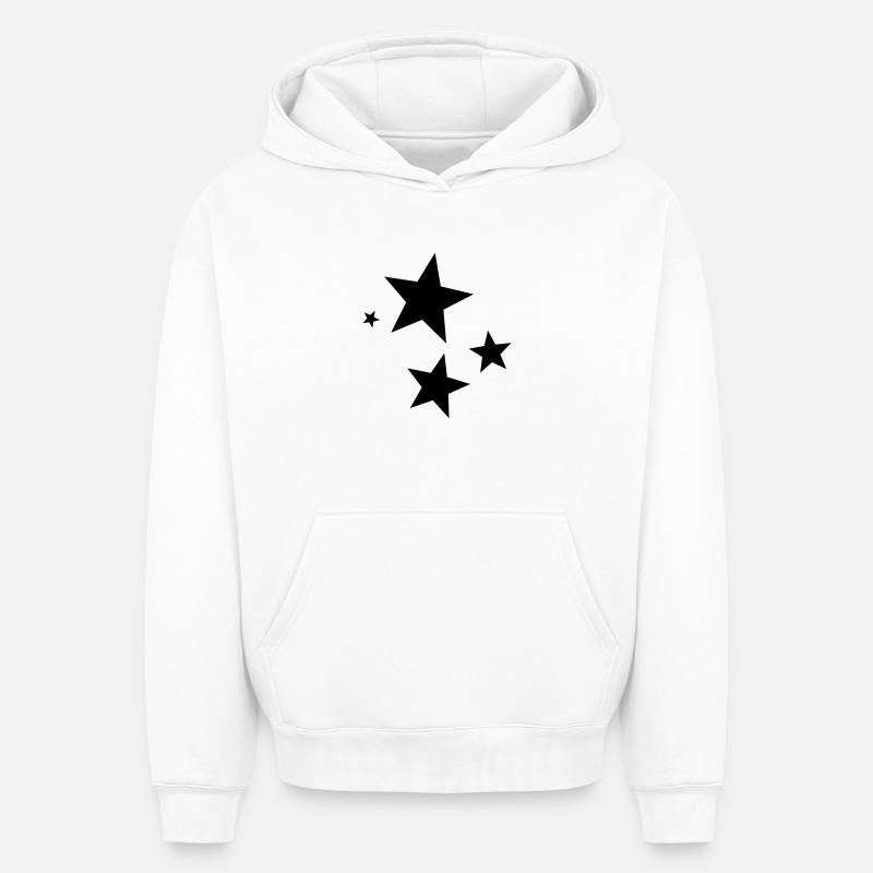Etoiles - Sweat à capuche unisexe oversize épais SPREAD - blanc