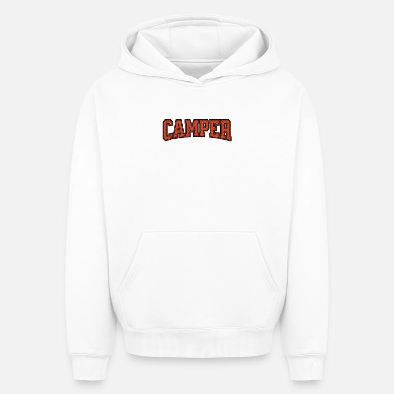 Camping-car - Sweat à capuche unisexe oversize épais SPREAD - blanc