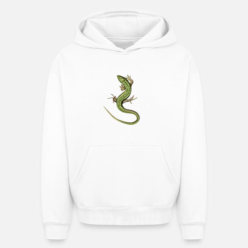 Lizard - Sweat à capuche unisexe oversize épais SPREAD - blanc