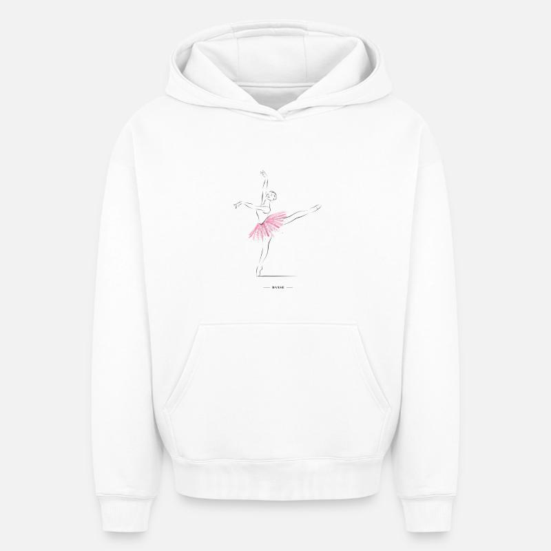 danseuse de ballet - Sweat à capuche unisexe oversize épais SPREAD - blanc