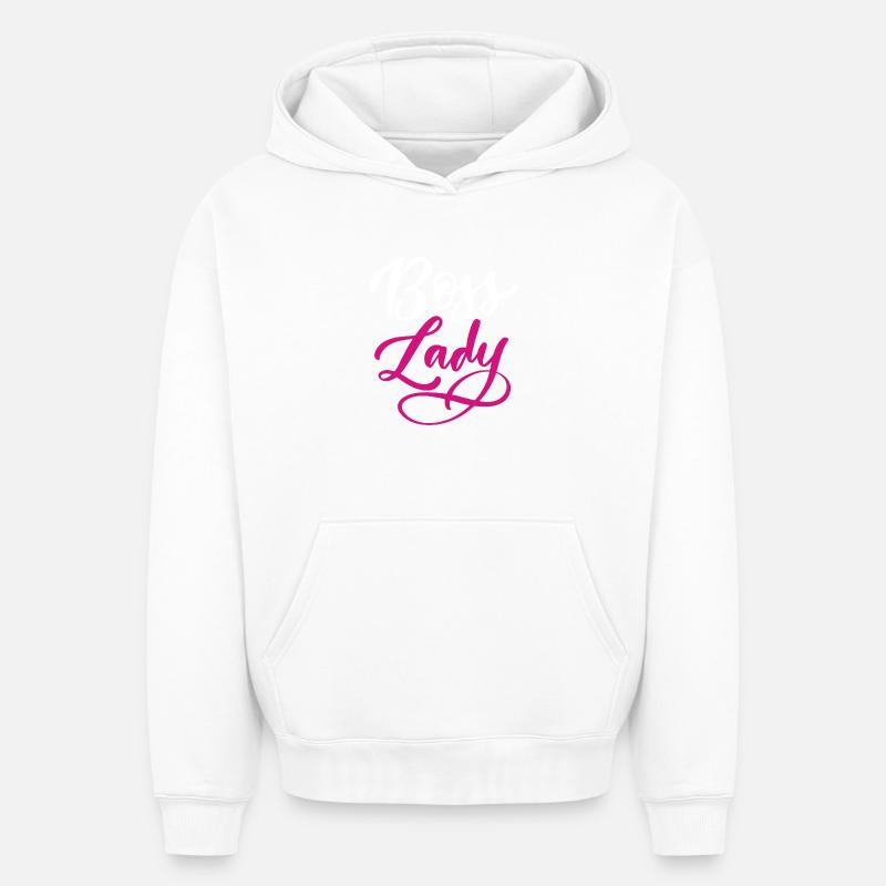 Lady Bos-s - Sweat à capuche unisexe oversize épais SPREAD - blanc