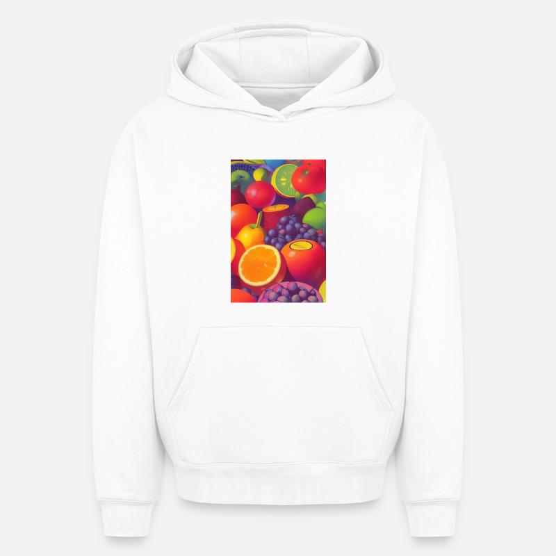 Fruit - Sweat à capuche unisexe oversize épais SPREAD - blanc