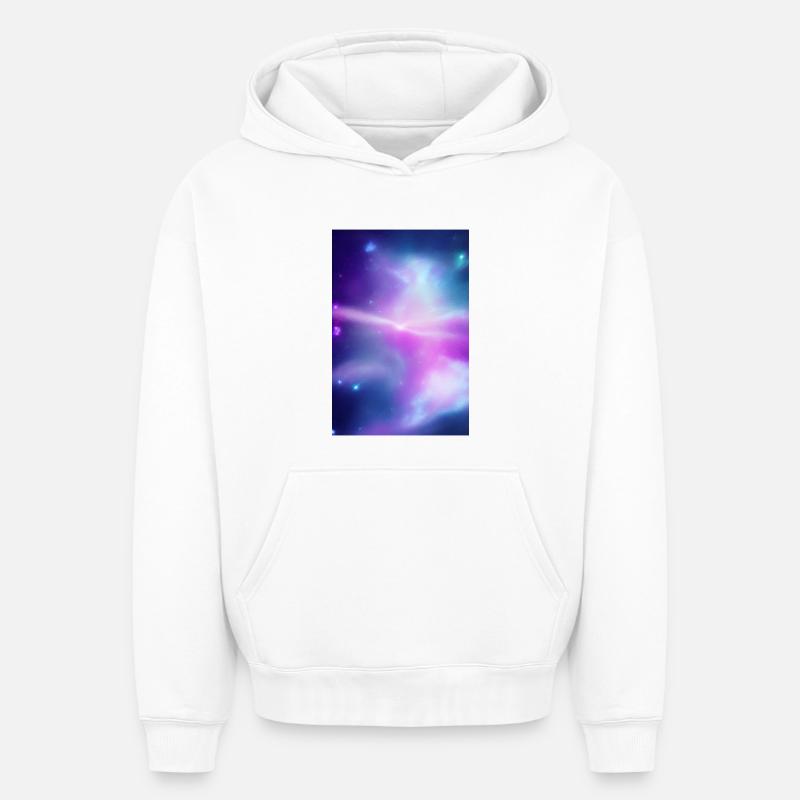 Image de la galaxie - Sweat à capuche unisexe oversize épais SPREAD - blanc