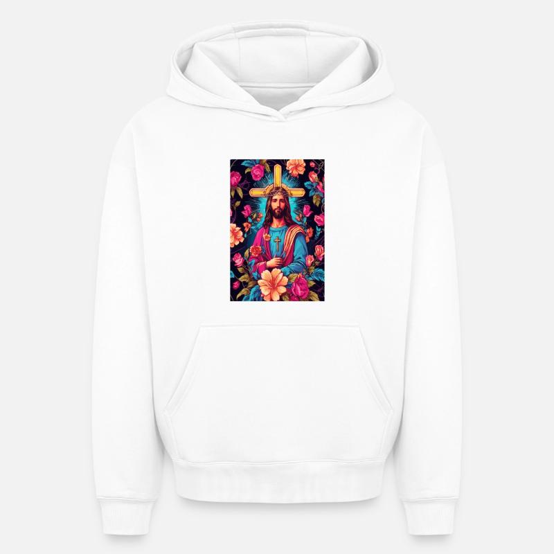 Mon Dieu - Sweat à capuche unisexe oversize épais SPREAD - blanc