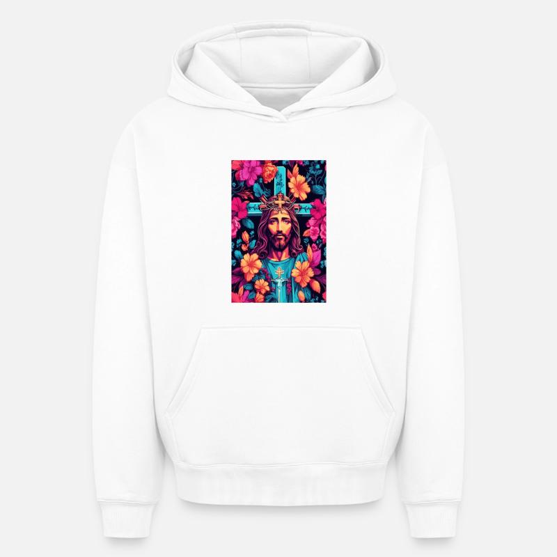 Mon Dieu - Sweat à capuche unisexe oversize épais SPREAD - blanc