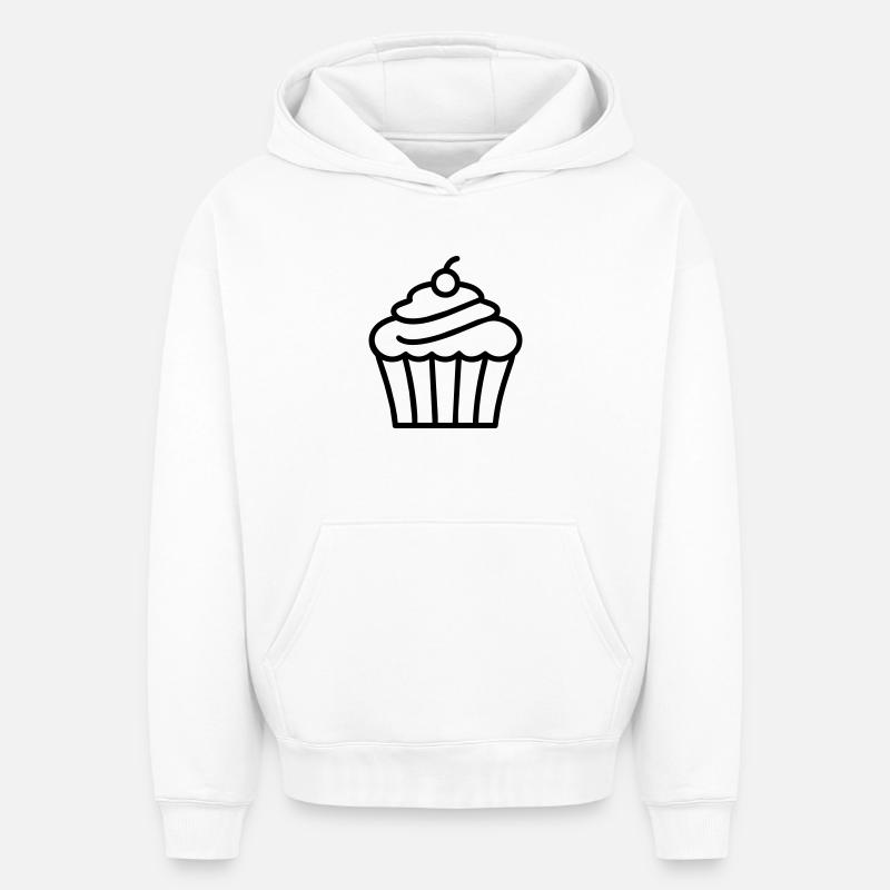 Cupcake - Sweat à capuche unisexe oversize épais SPREAD - blanc