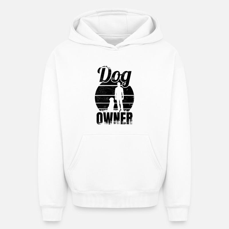 Propriétaire de chien - Sweat à capuche unisexe oversize épais SPREAD - blanc