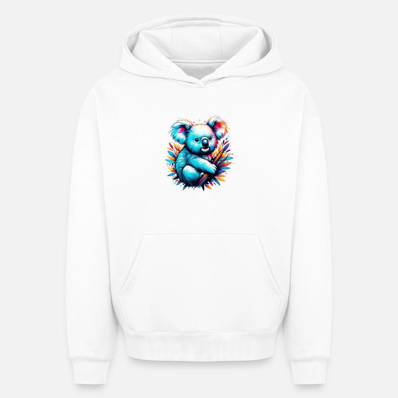 Koala - Sweat à capuche unisexe oversize épais SPREAD - blanc