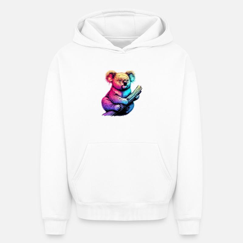 Koala - Sweat à capuche unisexe oversize épais SPREAD - blanc