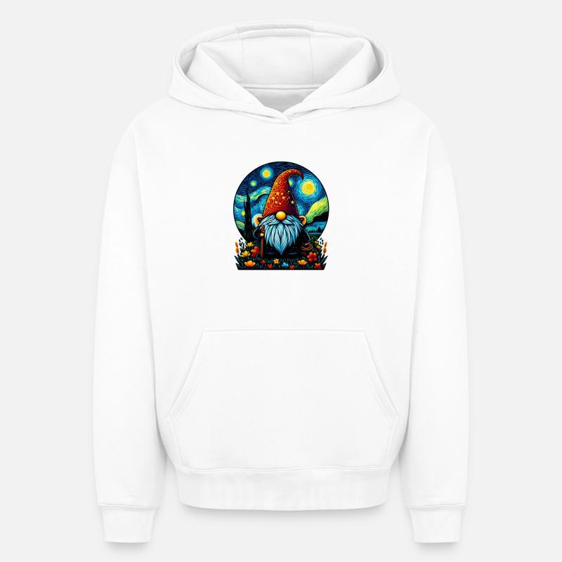 Gnome - Sweat à capuche unisexe oversize épais SPREAD - blanc