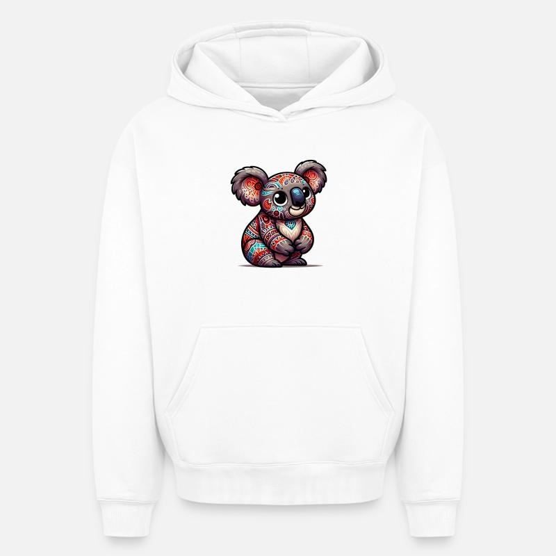 Koala - Sweat à capuche unisexe oversize épais SPREAD - blanc