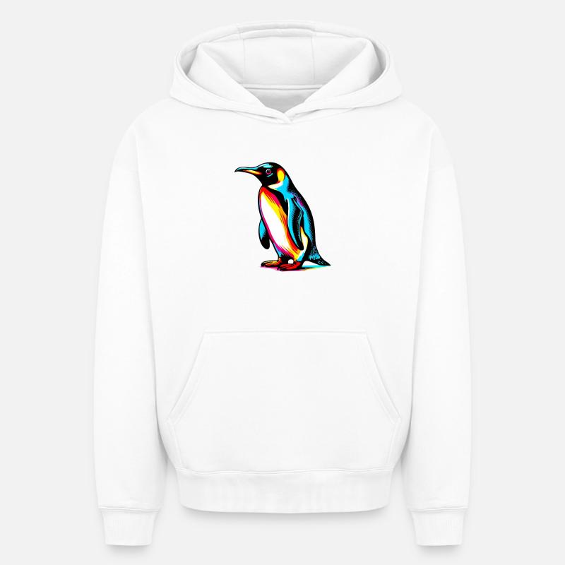 Pingouin - Sweat à capuche unisexe oversize épais SPREAD - blanc
