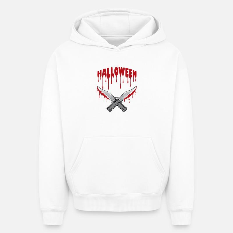 Halloween - Sweat à capuche unisexe oversize épais SPREAD - blanc